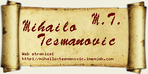 Mihailo Tešmanović vizit kartica